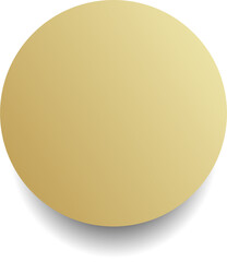 Gold paper circle and shadow. Element for design