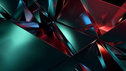 Black burgundy red purple blue green teal abstract pattern background for design 3d effect Geometric shape Polygon Metallic sheen Color gradient Dark light Modern futuristic fantastic  : Generative AI