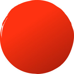 Red round brush painted, ink stamp, circle banner