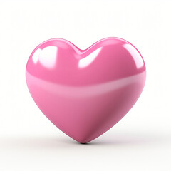 render icon of pink heart cartoon isolated generated AI