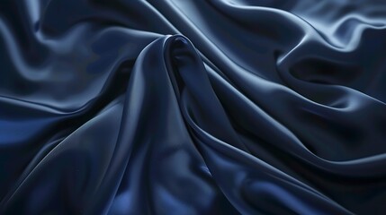 Navy blue abstract background Gradient Silk fabric surface texture Elegant background with copy space for design : Generative AI