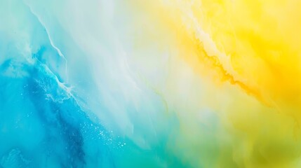 Abstract yellow green blue watercolor Art background with copy space for design Wide banner Panoramic : Generative AI - Powered by Adobe