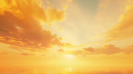Gardinen Fiery orange sunset sky Dramatic golden sky over the sea and sunrise background : Generative AI © Generative AI