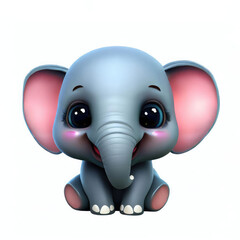 3D Cute Smile elephant