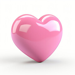 render icon of pink heart cartoon isolated generated AI