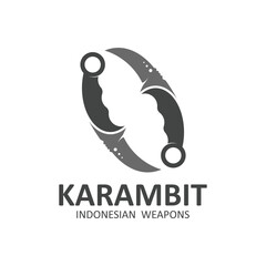karambit knife vector logo, Indonesian traditional weapons