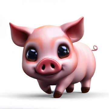 cute pig 3d model