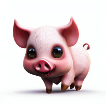 cute pig 3d model
