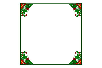 Flora and Rose Ornament Frame Border Vector For Decoration Design