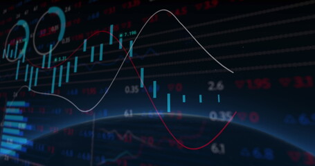 Image of social media icons over statistics