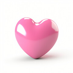 render icon of pink heart cartoon isolated generated AI