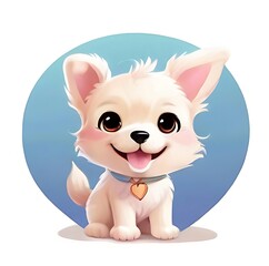 A cute dog - smiling - kawaii character