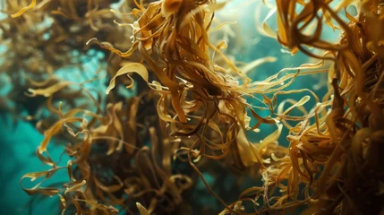 Fotobehang The thick tangling mass of Sargassum creates a mazelike environment for sea creatures transforming the ocean floor into a labyrinth of twists and turns. An endless labyrinth © Justlight