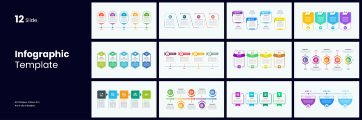 Best collection of 12 modern infographic design template