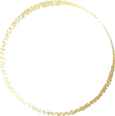 Gold circle drawn with a brush. Elements for design