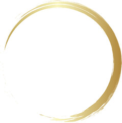Gold circle drawn with a brush. Elements for design