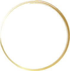 Gold circle drawn with a brush. Elements for design