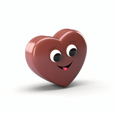 3d render icon of chocolate valentine cartoon isolated generated AI