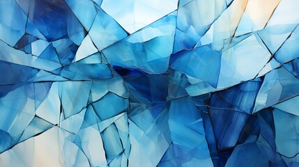 This abstract photo depicts broken glass shards on a white background. The glass shards are sharp and jagged, and they create a sense of danger and fragility.