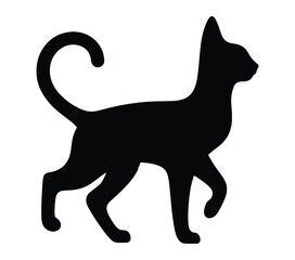 Vector, isolated silhouette of Abyssinian Cat.