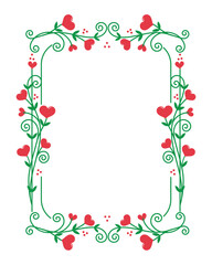 rectangular Frames heart Floral design
