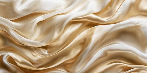 Obraz premium Abstract beige color fabric, weave of cotton or linen satin fabric lies texture background. 