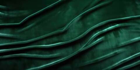 Obraz premium Abstract green fabric weave of cotton or linen satin fabric lies texture background. 
