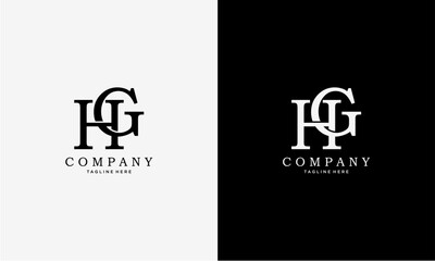 HG or GH initial letter logo vector design