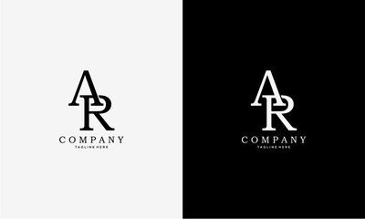 AR initial letter logo vector design