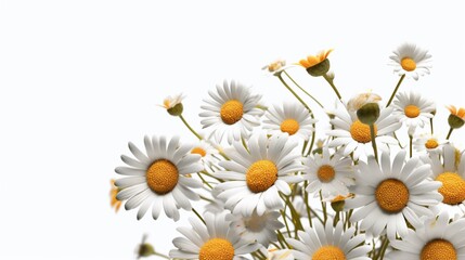 dimensional daisies clipart white background AI generative