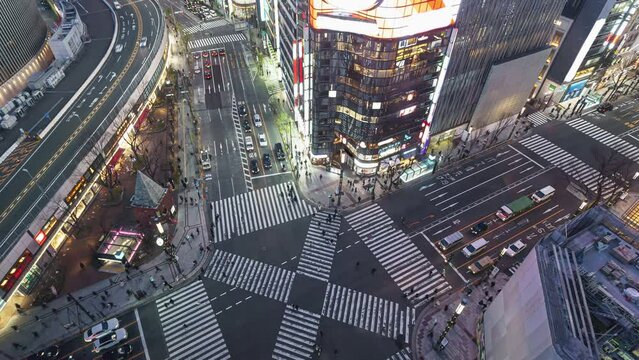 交差点　4K　タイムラプス