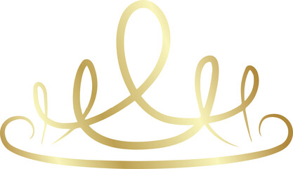 Royal crown of gold set. Element drawn by hand