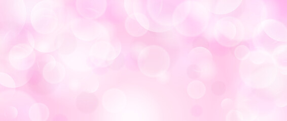 Abstract circle bokeh wallpaper. Pastel rose color blur effect background. Shiny pink blurry light sparkle texture. Vector romantic backdrop for birthday celebration, fairy party, card, poster, banner