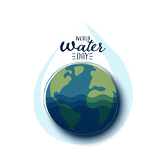 World water day. Save water for Sustainable ecology and environment conservation concept design. Vector illustration.