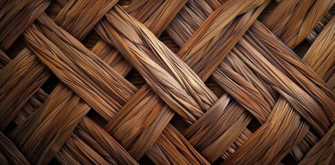 Detailed close-up view of a tightly woven material, showcasing intricate patterns and textures in the weave structure.