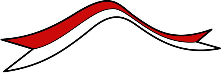 indonesia flag banner flat color 