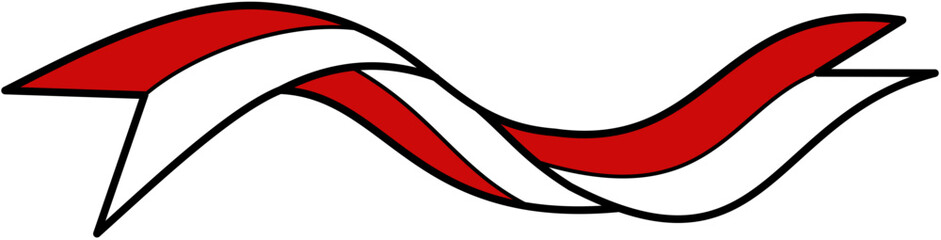 indonesia flag banner flat color 
