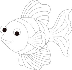 Funny fish coloring page for children