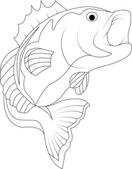 Funny fish coloring page for children