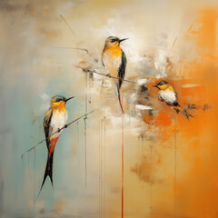 Oil paint bird