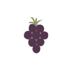 doodle cartoon fruit flat color grape