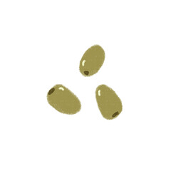 doodle cartoon fruit flat color olive