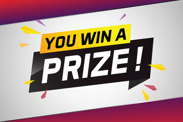 you win prize word concept vector illustration with 3d style for use landing page, template, ui, web, mobile app, poster, banner, flyer, background, gift card, coupon, wallpaper

