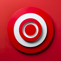 A circular target displays white and red colors, creating a vivid, easy-to-identify contrast. Clear, crisp representation essential to achieving objectives accurately and efficiently.