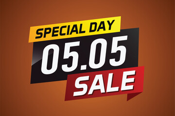 5.5 Special day sale word concept vector illustration with ribbon and 3d style for use landing page, template, ui, web, mobile app, poster, banner, flyer, background, gift card, coupon

