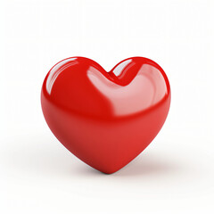 Fototapeta premium 3d render icon of red heart cartoon isolated generated AI