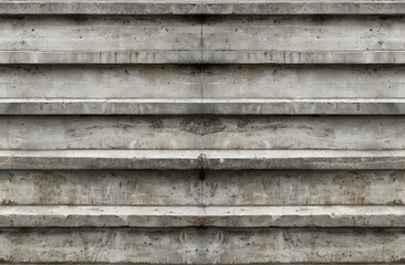 A detailed view of a concrete staircase, showcasing its rough texture and angular design as it ascends or descends.