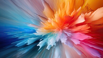 Accelerated explosion of colorful paint powder. A dynamic burst of brightly colored powder - obrazy, fototapety, plakaty