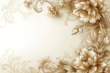 Elegant background with floral ornament and place for text. Floral elements