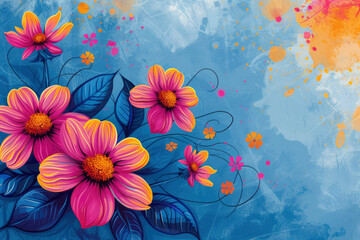 Fototapeta na wymiar floral vector background, with batik element
